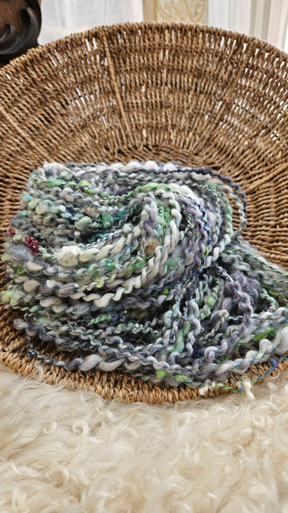 KINDRED SPIRIT - Handspun Bulky Wool Textured Art Yarn - 53 Yards 2.2 oz