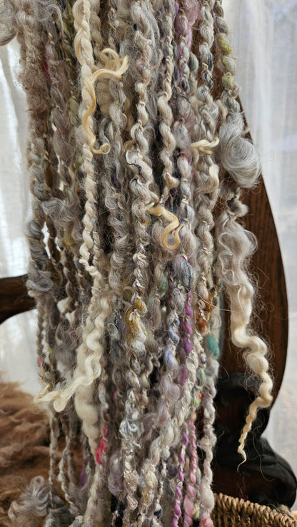 SPICY GRANDMA - Handspun Bulky Wool Textured Art Yarn - 46 Yards 4.8 oz