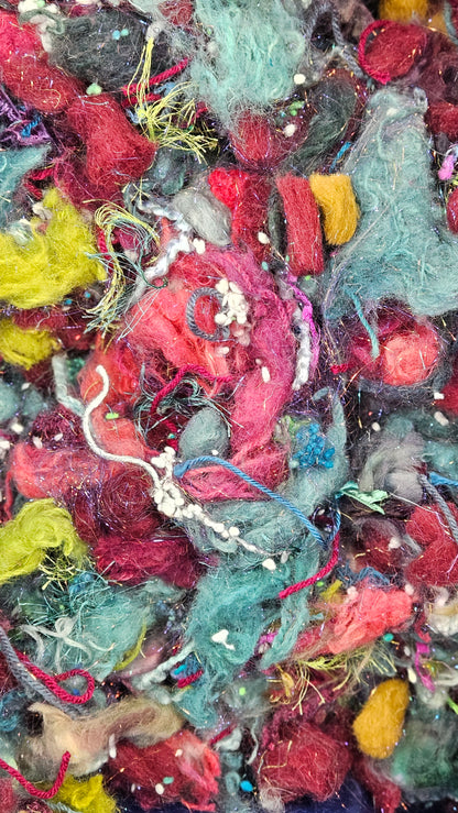 MARMEE - Recycled Wool Drysdale Mallows Cotton Sparkle Nepps Fiber Art Texture Blend - 2 oz