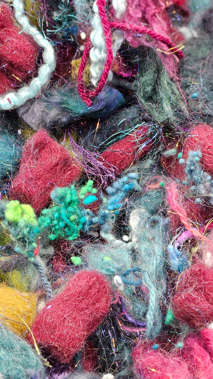 MARMEE - Recycled Wool Drysdale Mallows Cotton Sparkle Nepps Fiber Art Texture Blend - 2 oz