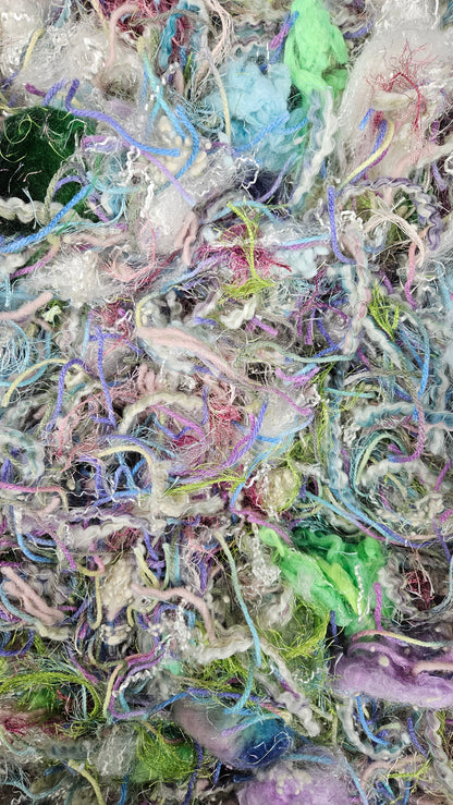 CORDELIA - Novelty Thread Eucalyptus Merino Mallows Wool Nepps Fiber Art Texture Blend - 2 oz