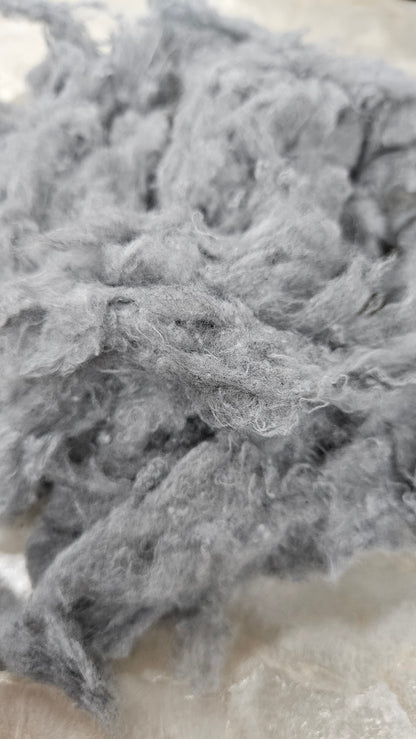 Recycled Fluffy Cotton "Feathers" Effects - Natural Grey 4 oz