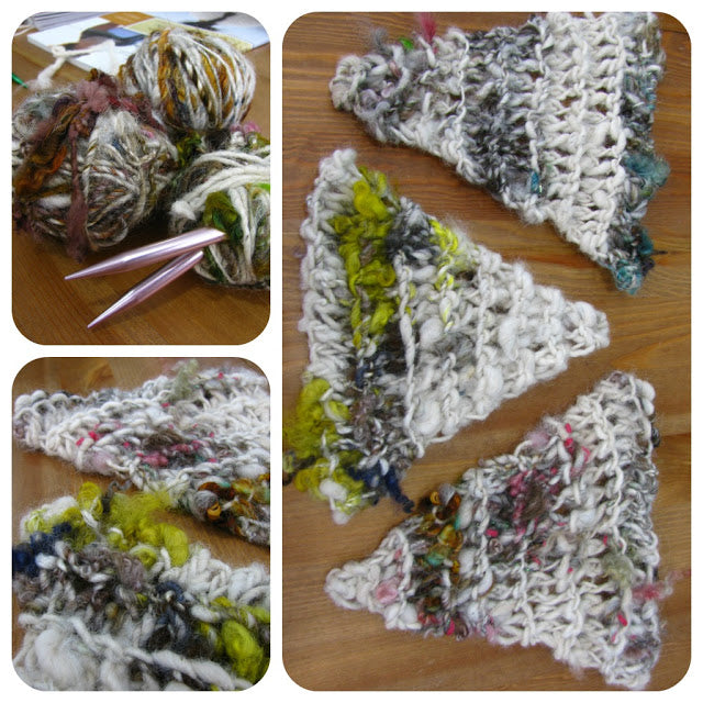 BUNTING BANNER made from art yarn (Free Knitting Pattern)