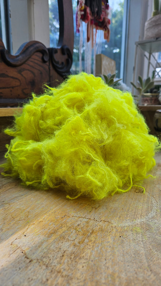 HANDEL Dyed Neon Yellow Wool Thread Cloud - 2 ounces