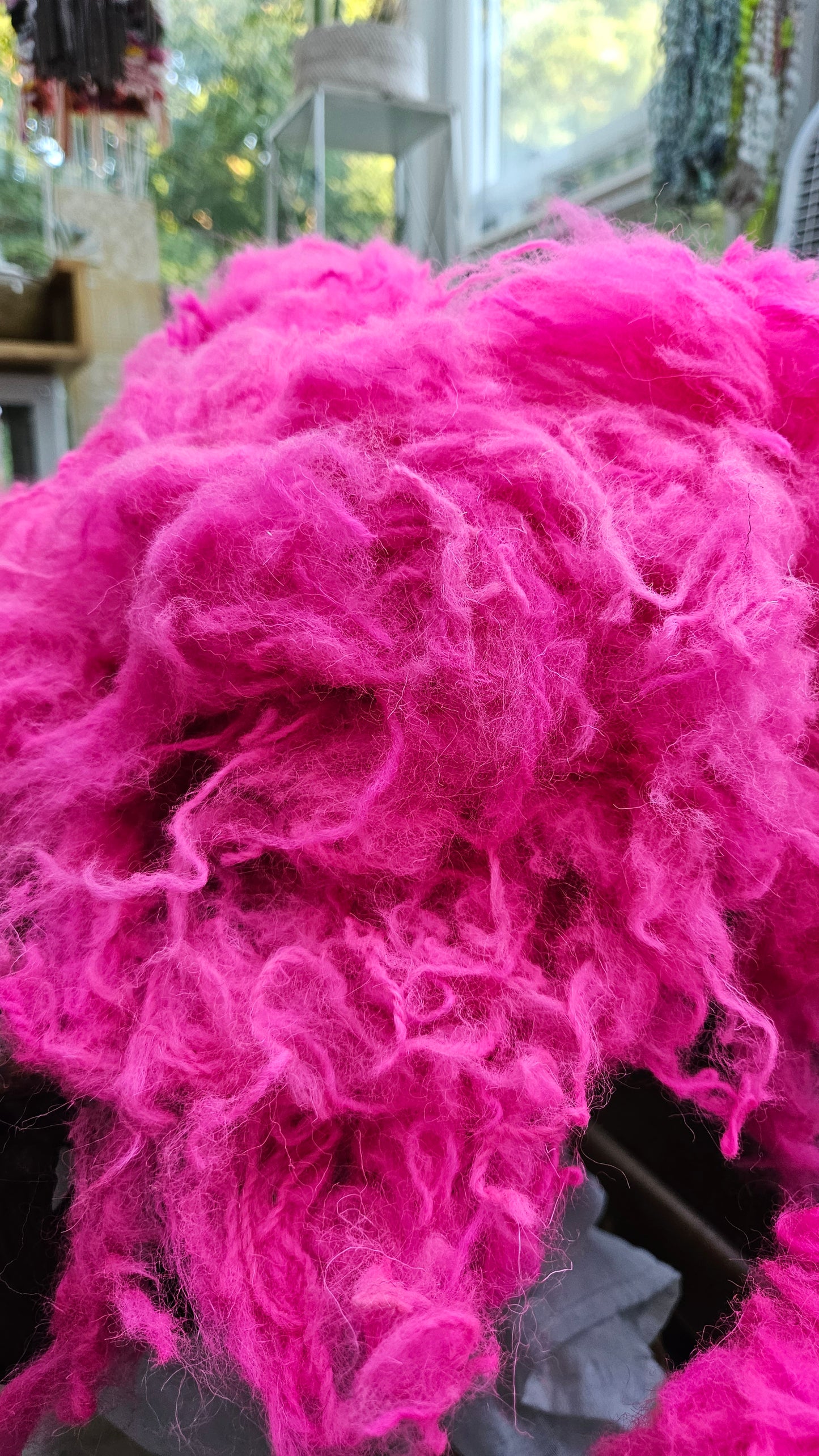 WAGNER Dyed Neon Pink Wool Thread Cloud - 2 ounces