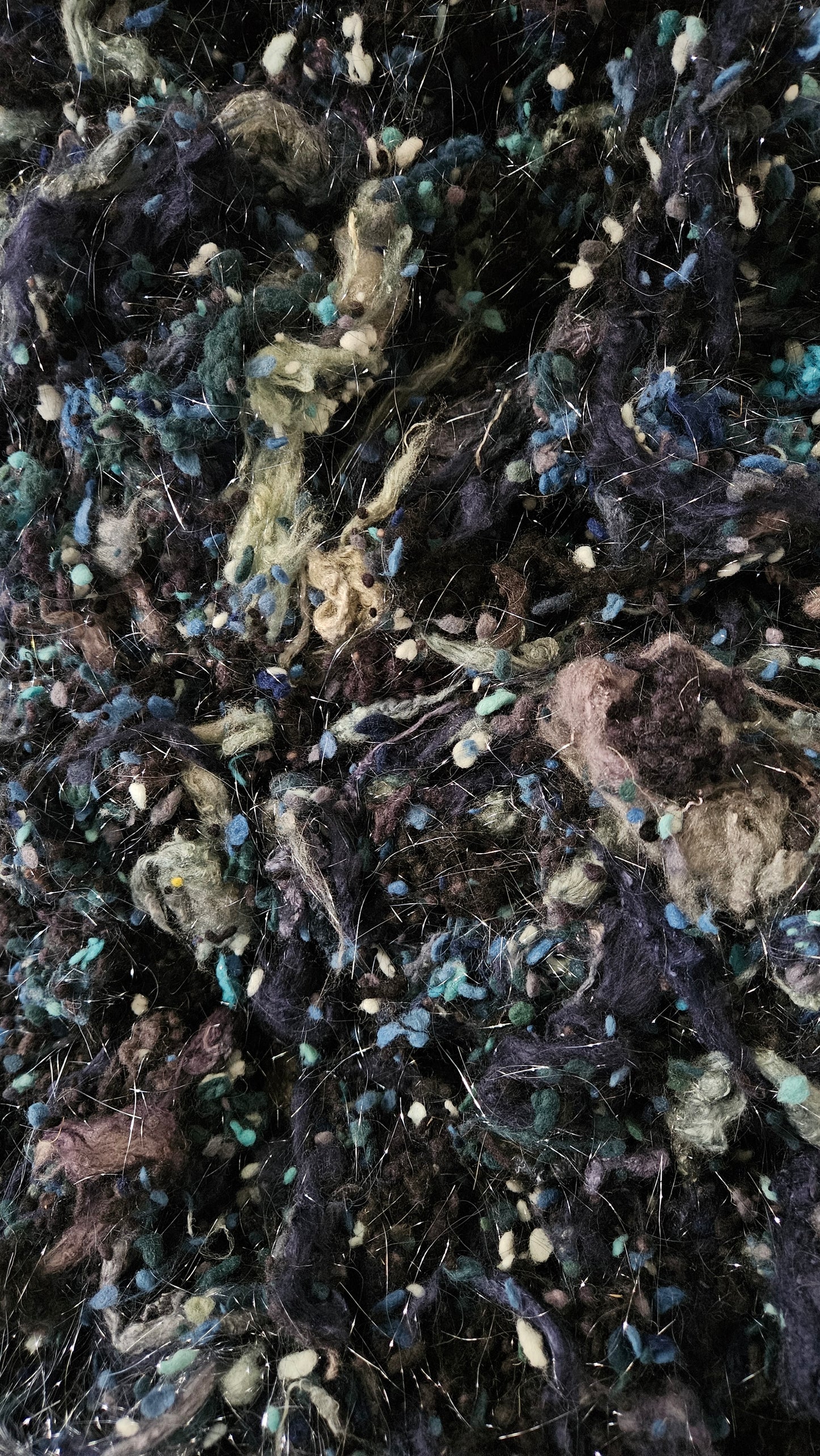EBON PINION - Dyed Cotton Nepps Rayon Sparkle Fiber Texture Blend - 2 oz