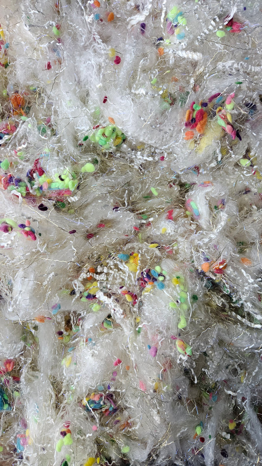 UNBIRTHDAY - Eucalyptus Crimp Cotton Sparkle Fiber Art Cloud Texture  - 2 oz