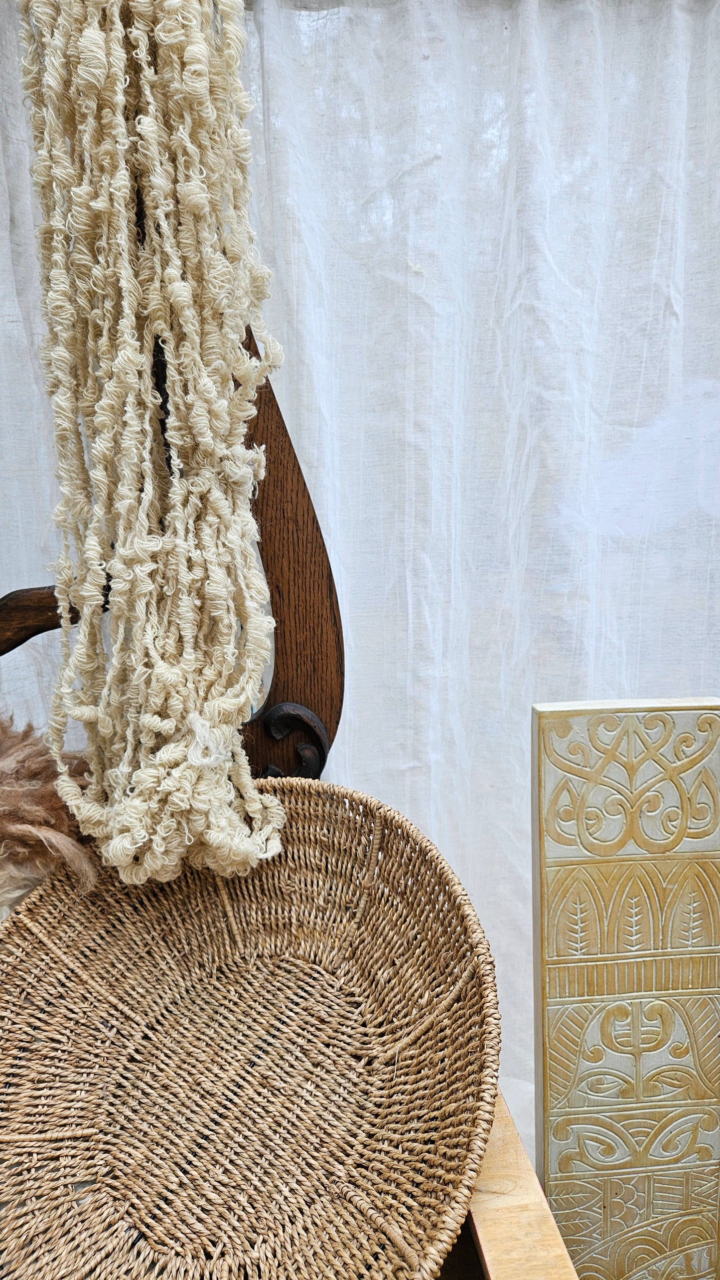 BLIZZARD OF 78 - Handspun Bulky Wool Textured Art Yarn - 50 Yards 5.3 oz
