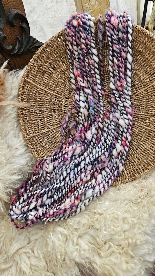 PROM DRESS - Handspun Bulky Wool Textured Art Yarn - 33 Yards 3.0 oz