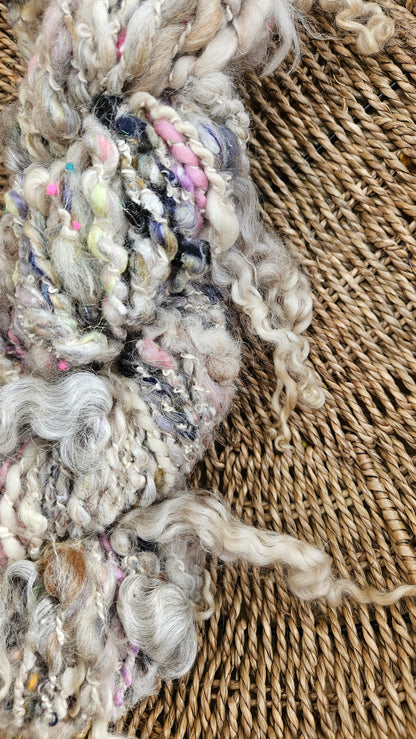 SPICY GRANDMA - Handspun Bulky Wool Textured Art Yarn - 46 Yards 4.8 oz