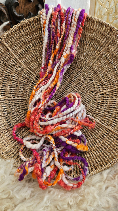 CRAZY BIRD - Handspun Bulky Wool Textured Art Yarn - 24 Yards 3.0 oz