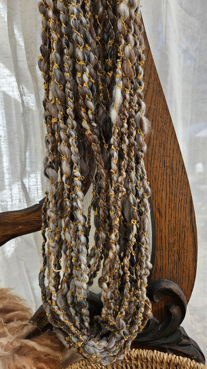 GRAVEYARD OF BURIED HOPES - Handspun Bulky Wool Textured Art Yarn - 24 Yards 3.0 oz