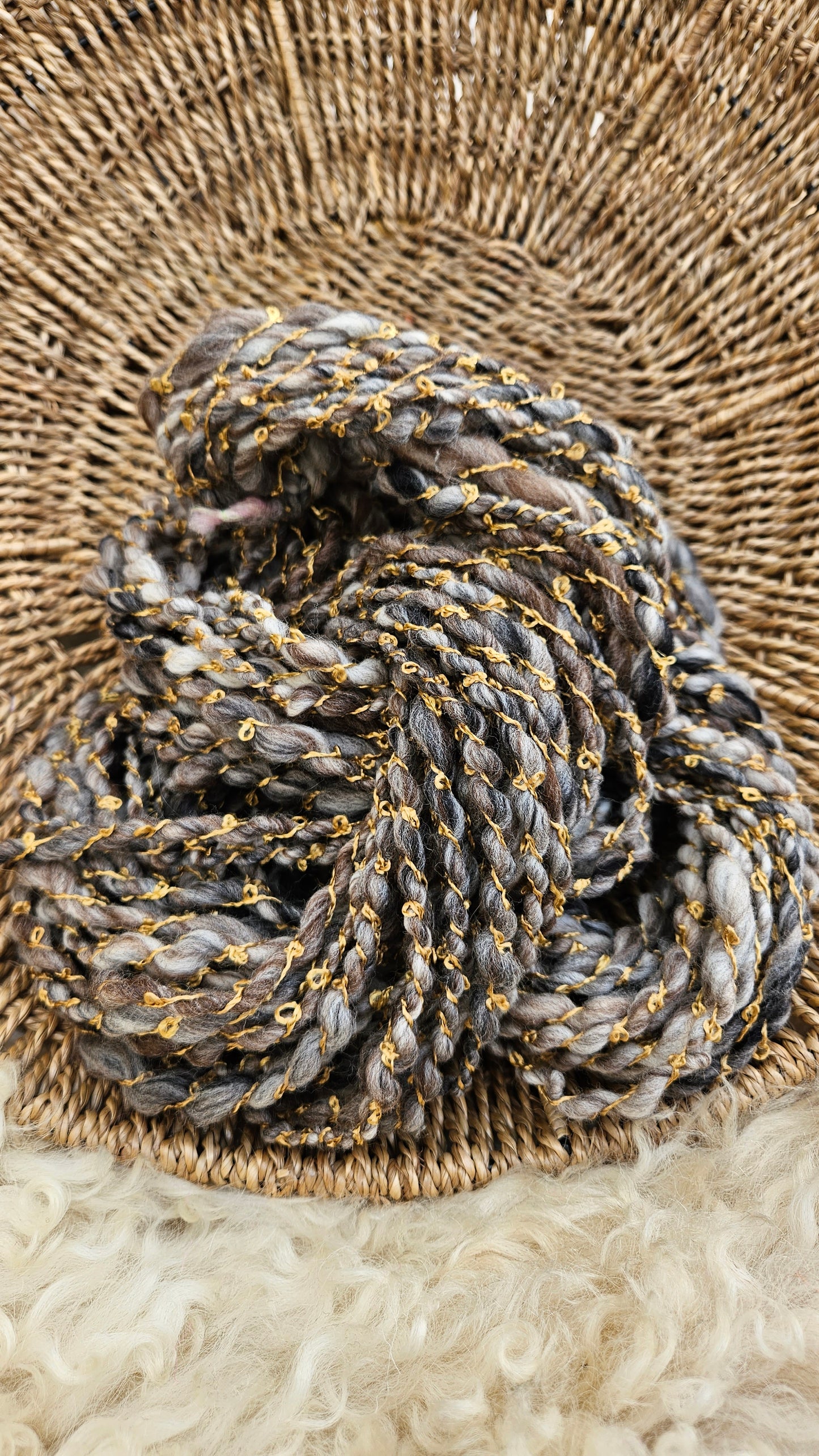 GRAVEYARD OF BURIED HOPES - Handspun Bulky Wool Textured Art Yarn - 24 Yards 3.0 oz