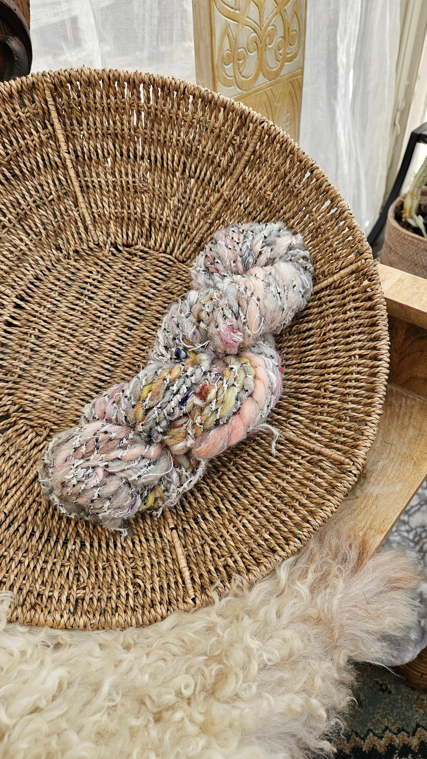 BELOVED TEDDY - Handspun Bulky Wool Textured Art Yarn - 45 Yards 3.2 oz