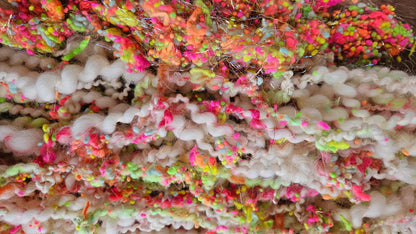 POP CULTURE - UV Reactive Rainbow Dyed Wool Nepps GLOW Blend - 1 oz