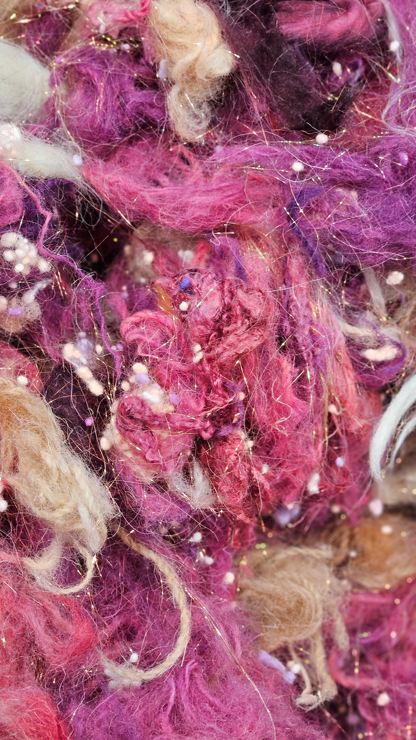 MEG MARCH - Recycled Wool Drysdale Mallows Bamboo Cotton Sparkle Fiber Art Texture Blend - 2 oz