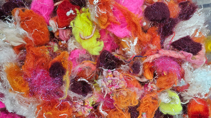 ANNE GIRL - Recycled Wool Drysdale Mallows Cotton Nepps Sparkle Eucalyptus Fiber Art Texture Blend - 2 oz