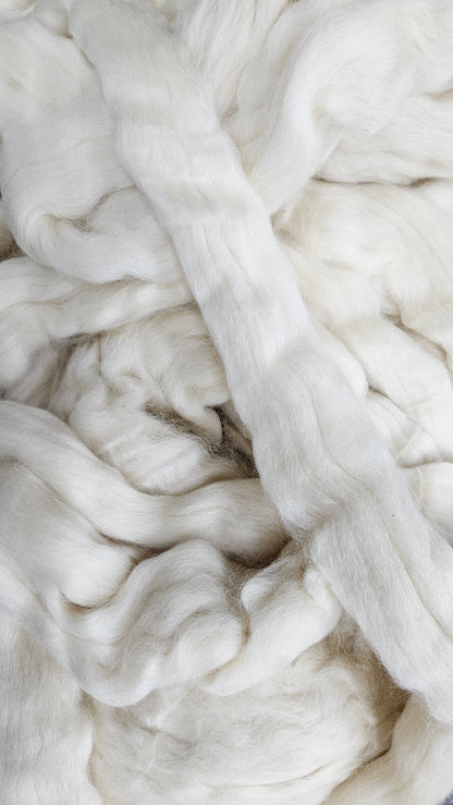CORRIEDALE - Natural Wool Top Beginner Spinning Felting Carding Dyeing - 6 oz White