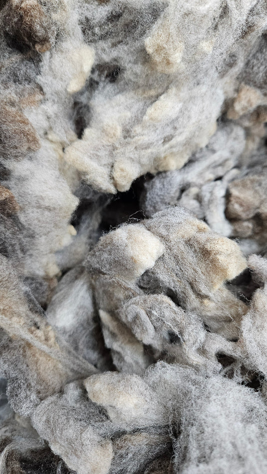 ROMELDALE - Washed Fine Wool Fleece Natural Grey - 4 oz