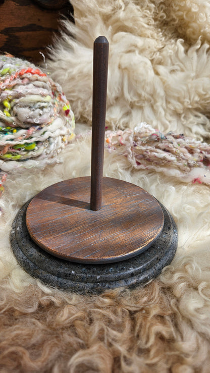 Handcrafted Yarn Bobbin Spinning Stand in Corian and Wood by Patterson Designs - M3