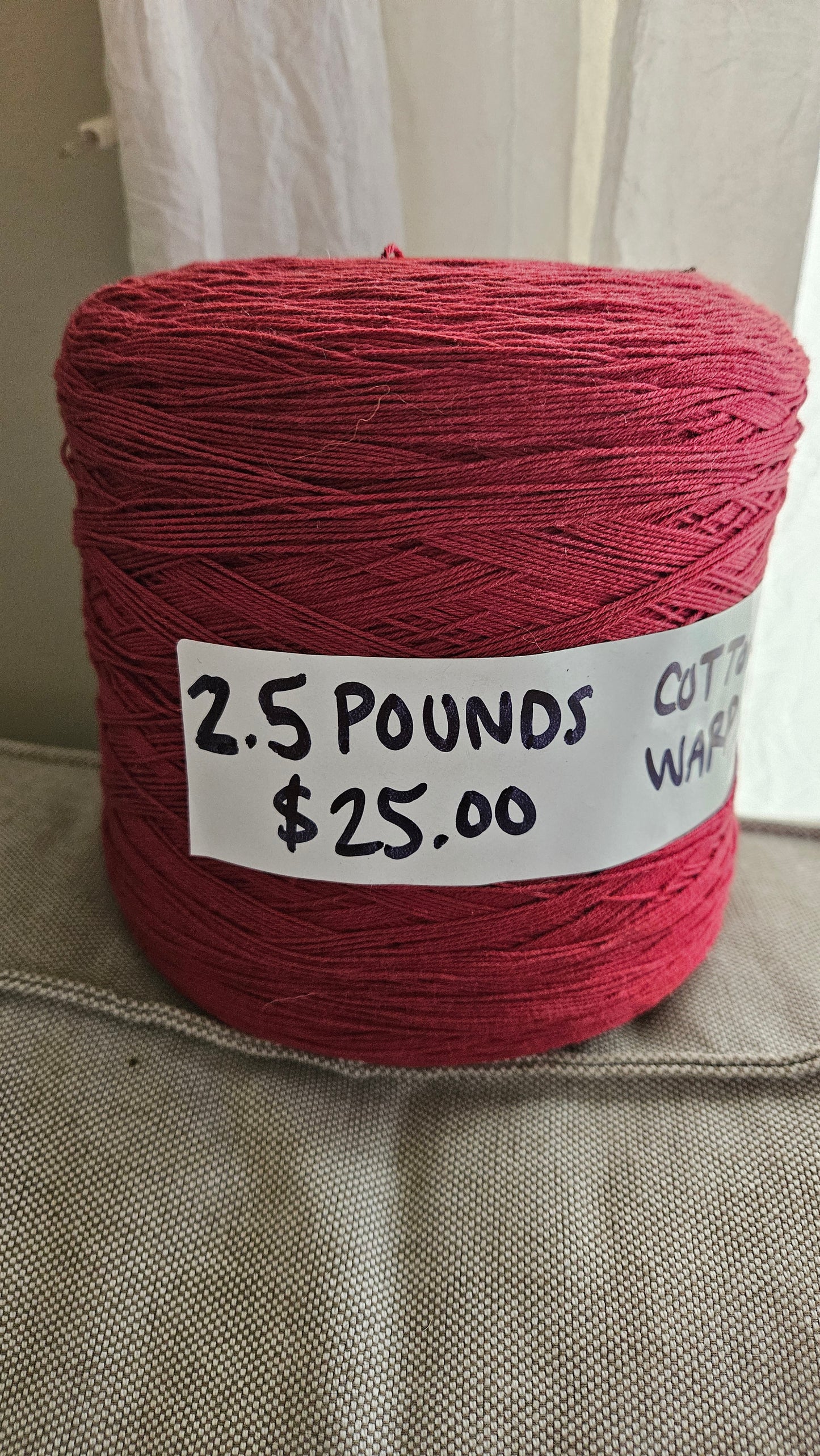 Red Cotton Thread Cone - 2.5 pounds