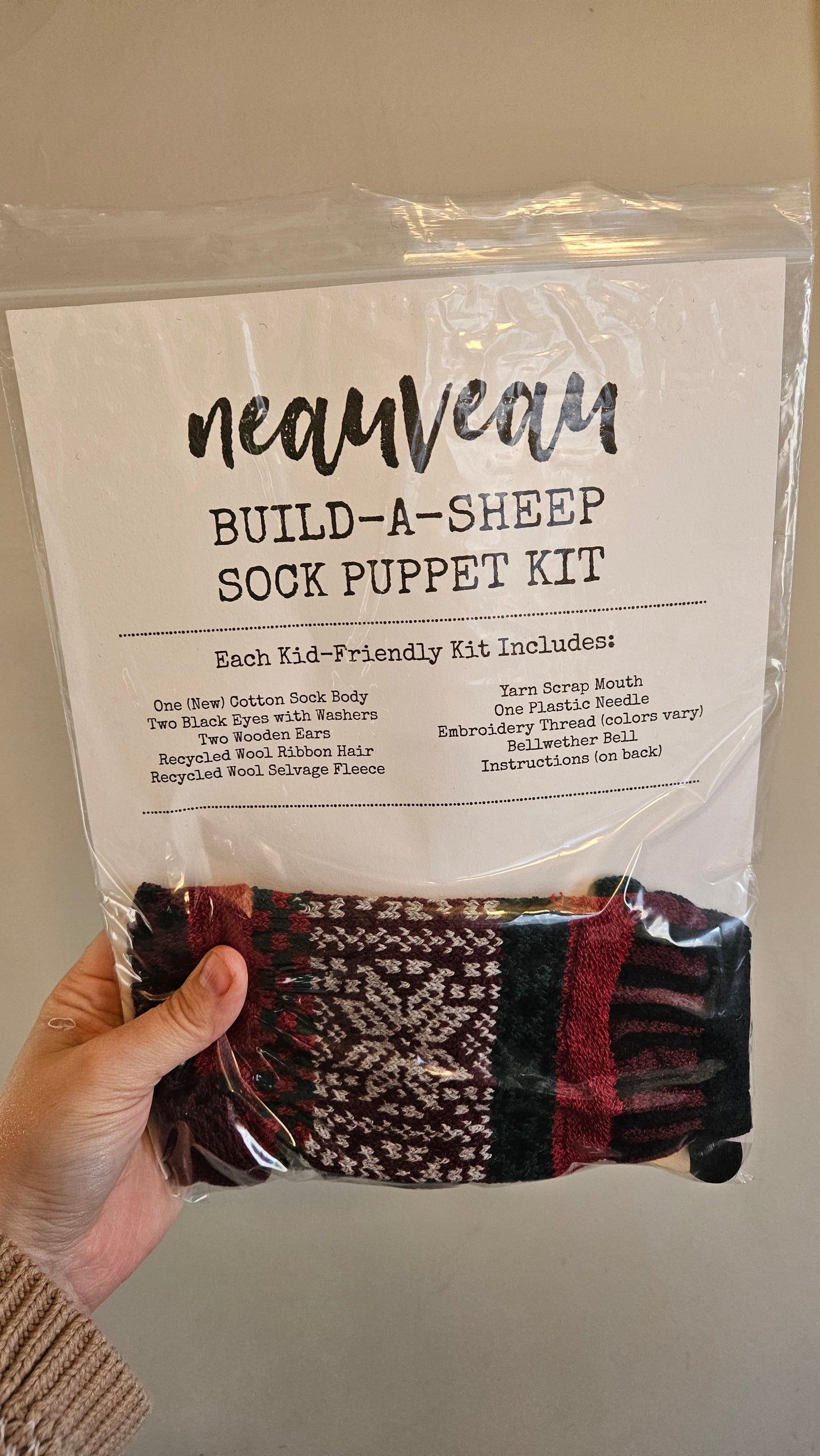 Build-A-Sheep Solmate Sock Puppet Kit - Hipster Sheep