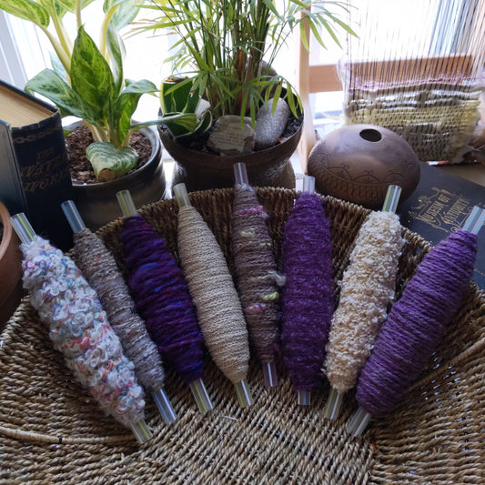 Plying and Weaving Textured Yarn Bobbins (Lot 4)