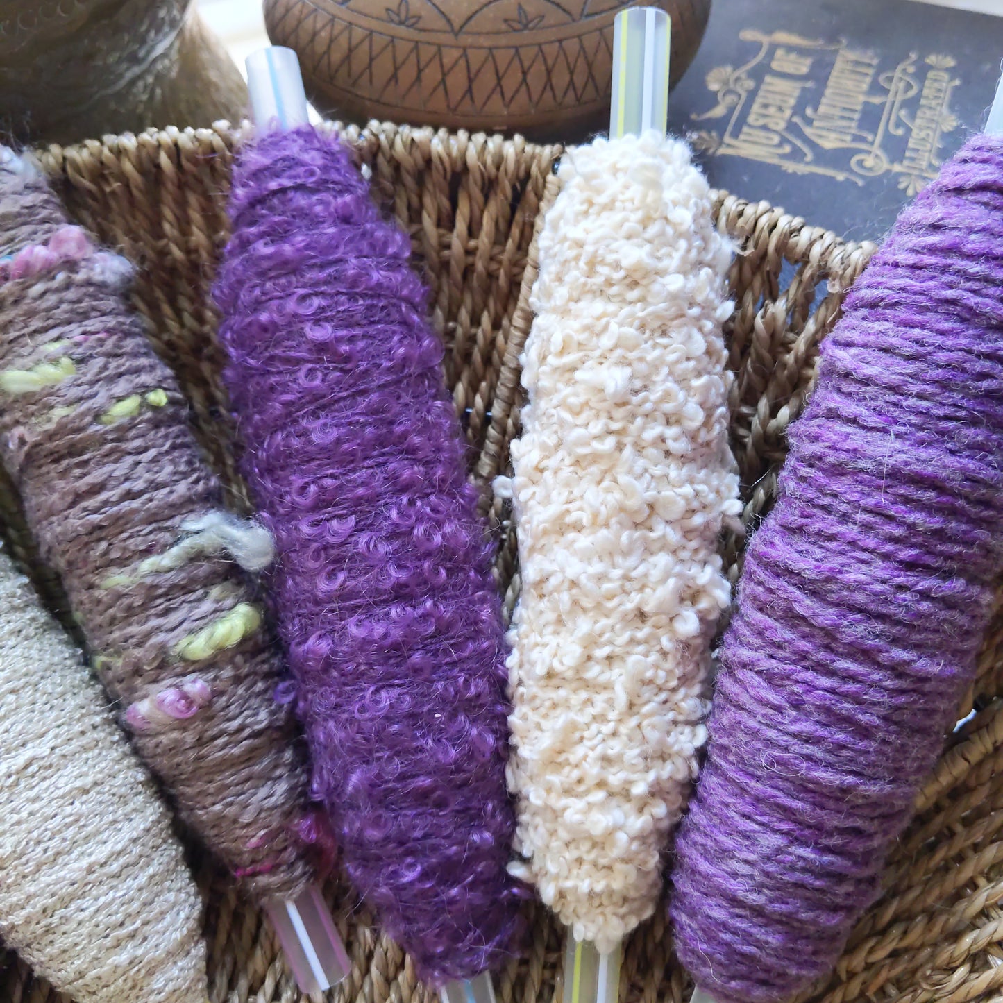 Plying and Weaving Textured Yarn Bobbins (Lot 4)