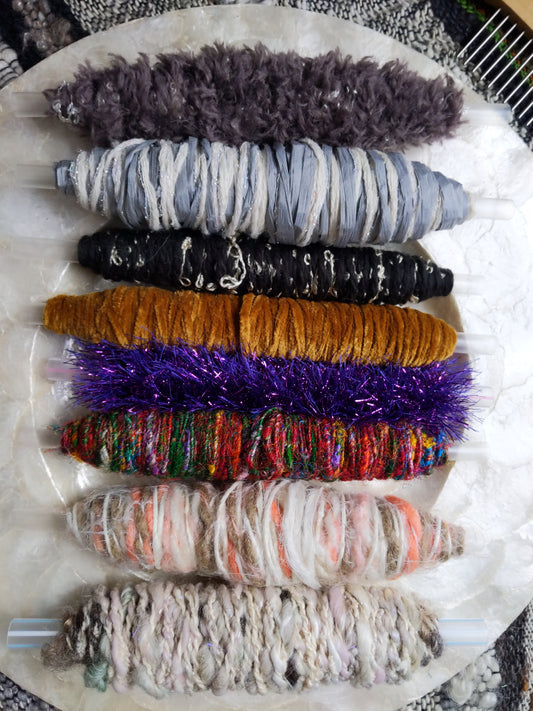 Plying and Weaving Textured Yarn Bobbins (Lot 28)