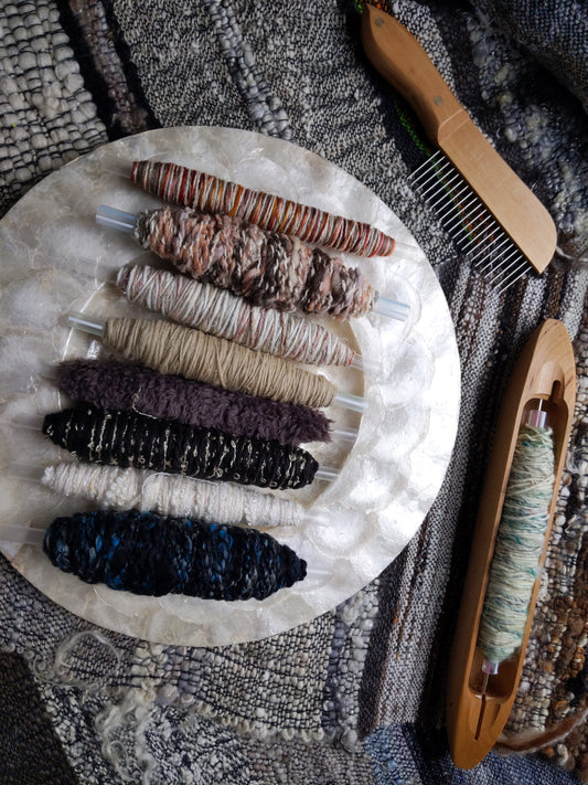 Plying and Weaving Textured Yarn Bobbins (Lot 32)