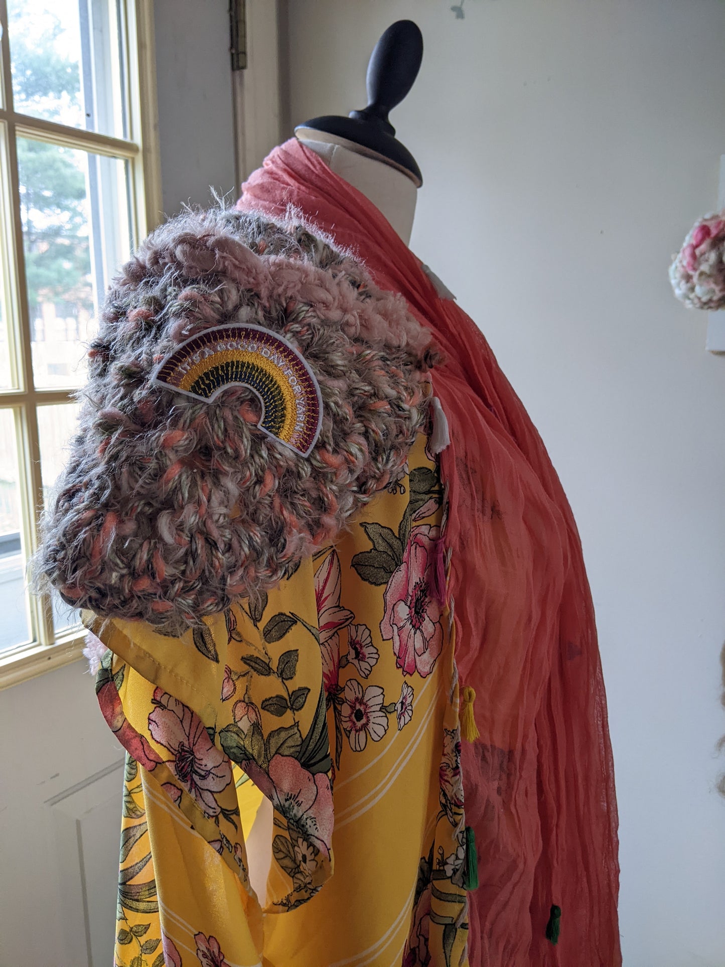 Fiber Festival Freeform Crochet, Knit Handspun, and Woven Boho Tiger Lily Kimono