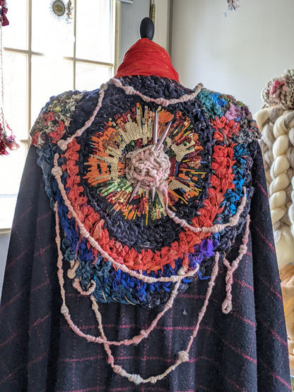 Fiber Festival Freeform Crochet, Knit Handspun, and Woven Boho Yarn Apocalypse Wrap