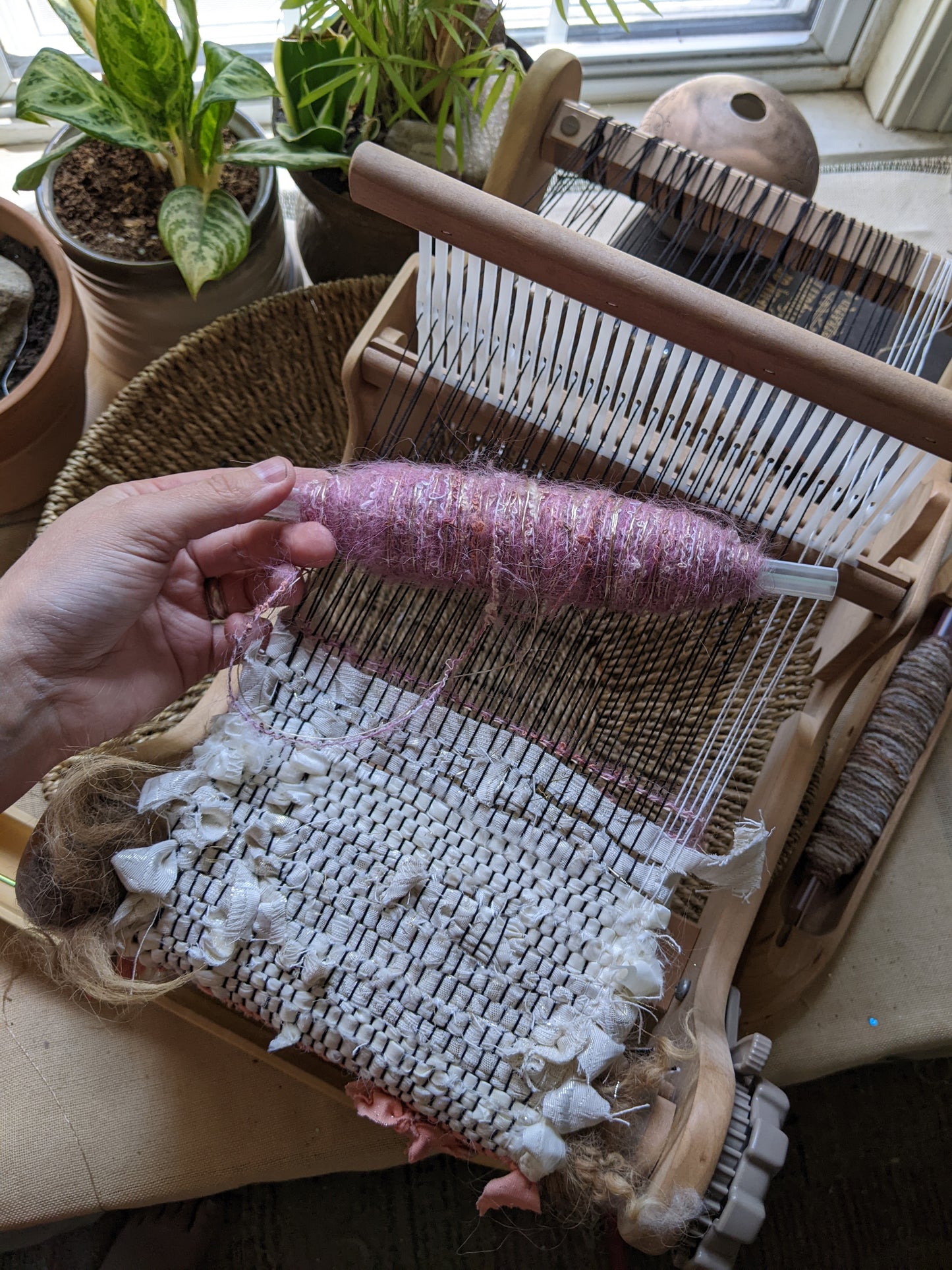 Plying and Weaving Textured Yarn Bobbins (Lot 7)